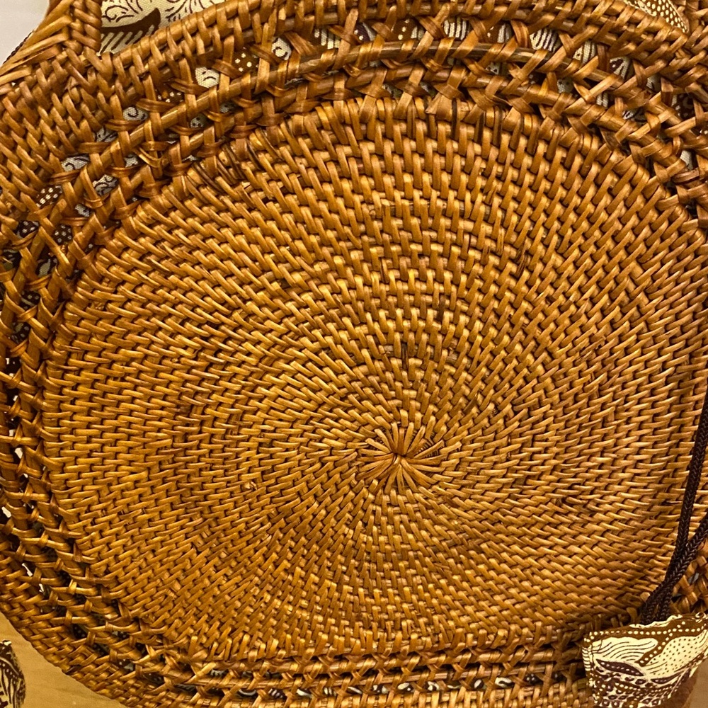 Handcrafted Brown Rattan Bag - Picture 2 of 9